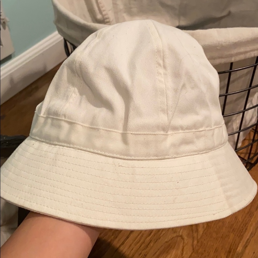 white bucket hat